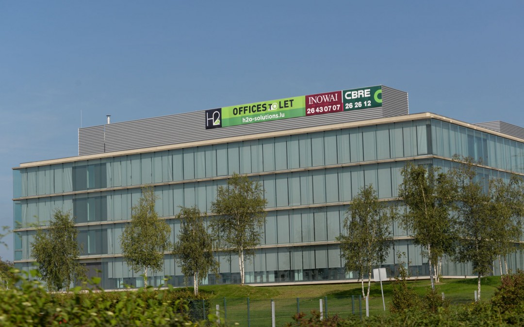 Signalétique immobilière bâtiment h2o